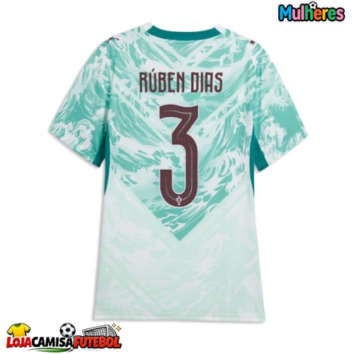 Camisa de Futebol Portugal Ruben Dias #3 Equipamento Secundário Mulheres Mundo 2026 Manga Curta